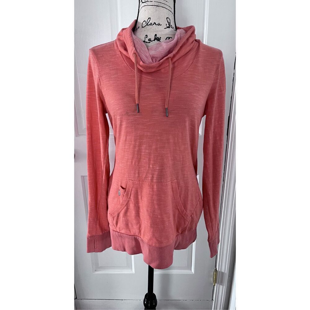 Bench Distressed Hoodie Pink Full Zip Track Jacket Thumb holes Women Size L